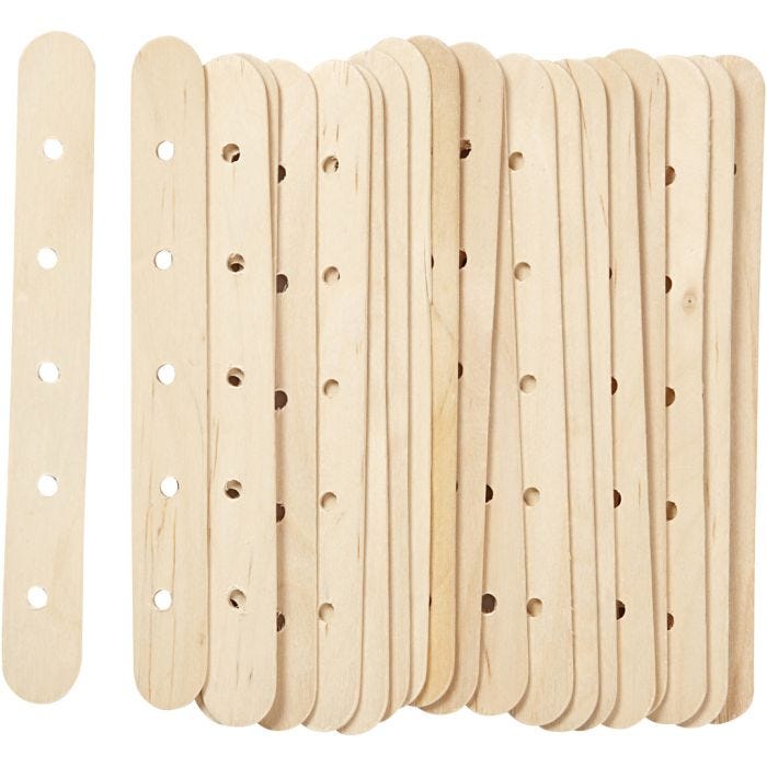 Bastoncini con buchi, L: 15 cm, L: 1,8 cm, misura buco 4 mm, 20 pz/ 1 conf.