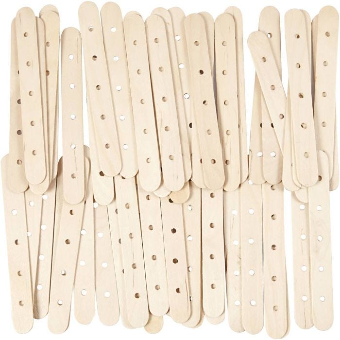Bastoncini con buchi, L: 15 cm, L: 1,8 cm, misura buco 4 mm, 500 pz/ 1 conf.