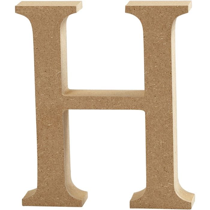 Lettera, H, H: 13 cm, spess. 2 cm, 1 pz