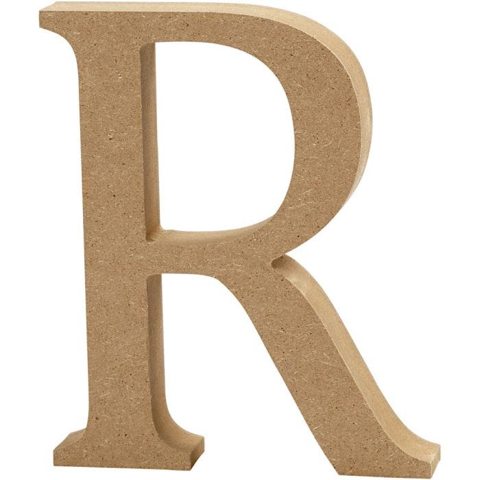 Lettera, R, H: 13 cm, spess. 2 cm, 1 pz