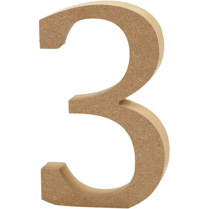 Numero, 3, 13 cm, 2 cm, 1 pz