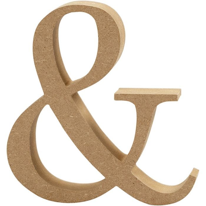 Simbolo in MDF, &amp;, H: 8 cm, spess. 1,5 cm, 1 pz