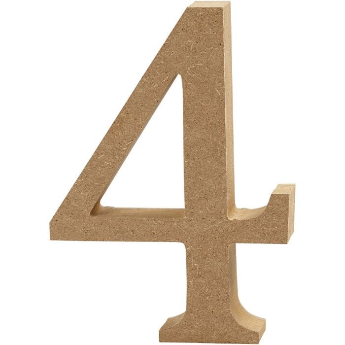 Numero, 4, 8 cm, 1,5 cm, 1 pz
