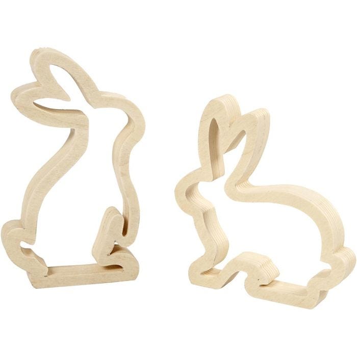 Conigli pasquali, H: 14 cm, P: 2 cm, L: 13 cm, 2 pz/ 1 conf.