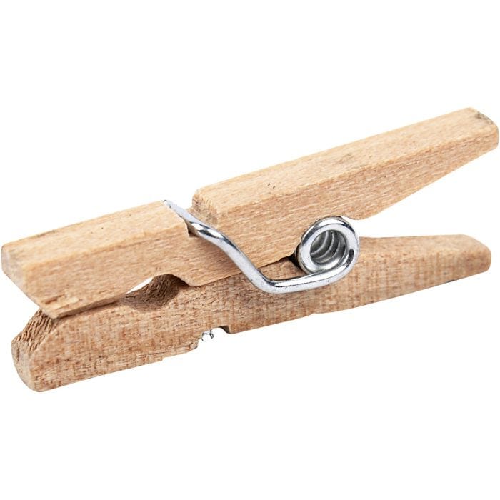 Mollette per abiti, L: 25 mm, L: 3 mm, 30 pz/ 1 conf.