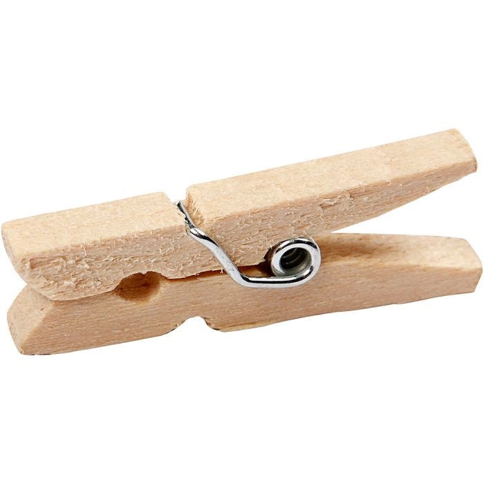 Mollette in legno, L: 30 mm, L: 3 mm, 30 pz/ 1 conf.