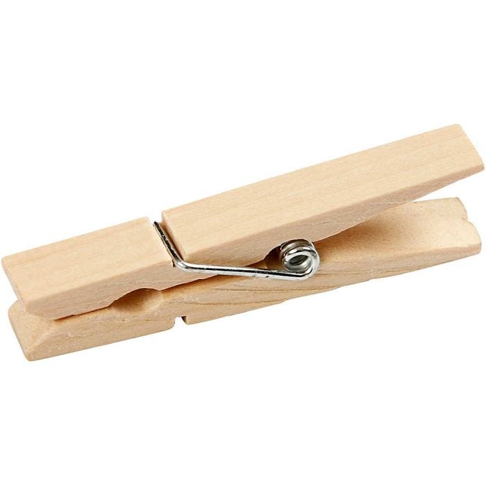 Mollette per abiti, L: 48 mm, L: 6 mm, 50 pz/ 1 conf.