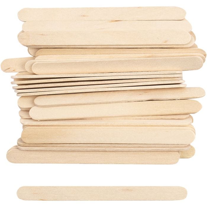 Bastoncini da ghiacciolo, L: 11,5 cm, L: 10 mm, natural, 30 pz/ 1 conf.