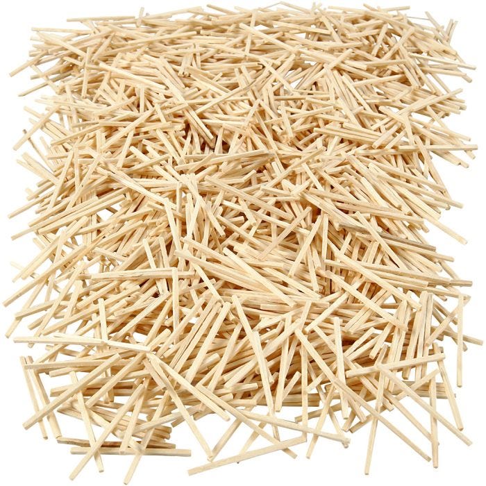 Bastoncini a fiammifero, L: 48 mm, diam 2 mm, 850 pz, 100 g/ 1 conf.