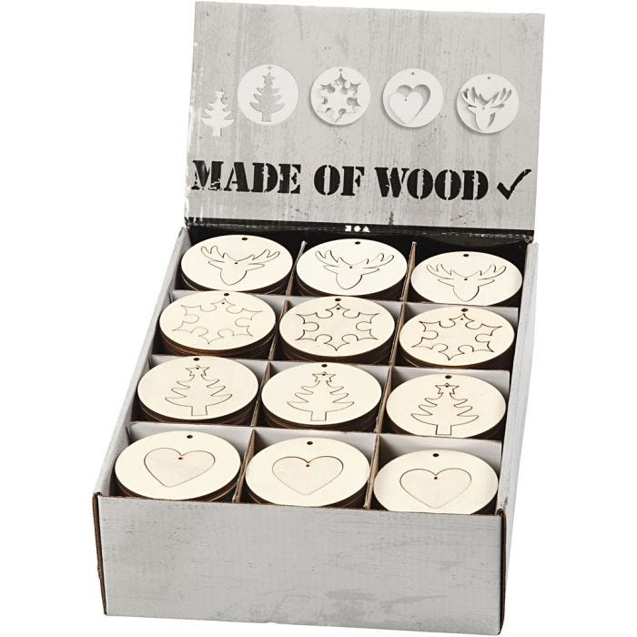 Decorazioni da appendere 2 in 1, diam 7 cm, spess. 4 mm, 200 pz/ 1 conf.