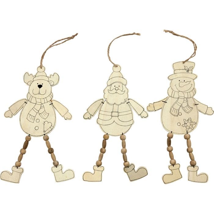 Addobbi di Natale, H: 20 cm, 3 pz/ 1 conf.