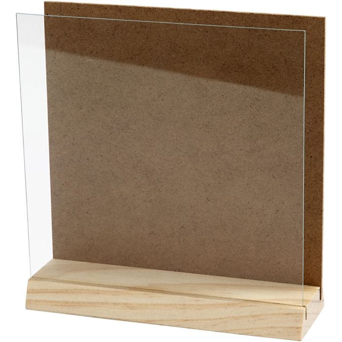 Lastra 3D con vetro, 15x15 cm, 1 set