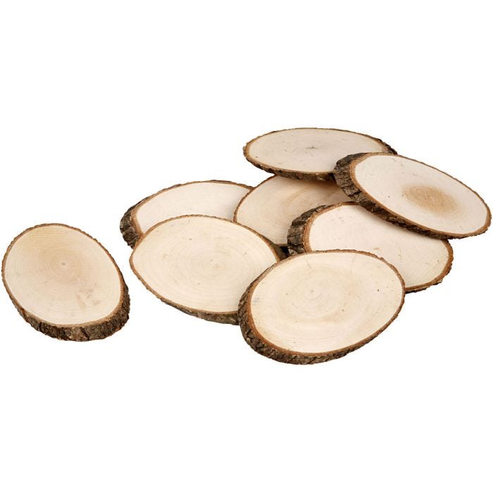 Fette di legno, misura 11x7,5 cm, spess. 8 mm, 12 pz/ 1 conf.