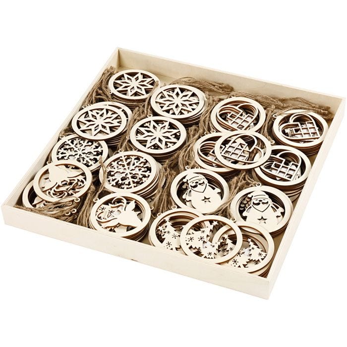 Decori natalizi, diam 8 cm, spess. 0,3 cm, 144 pz/ 1 conf.