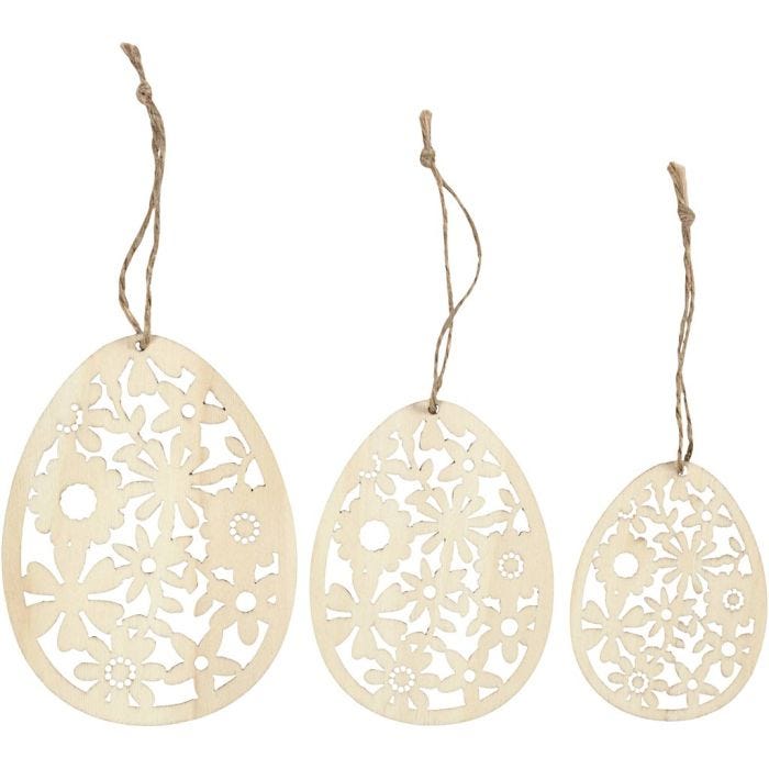 Ornamenti, H: 8+10+12 cm, L: 6+7,5+9 cm, spess. 3 mm, 3 pz/ 1 conf.