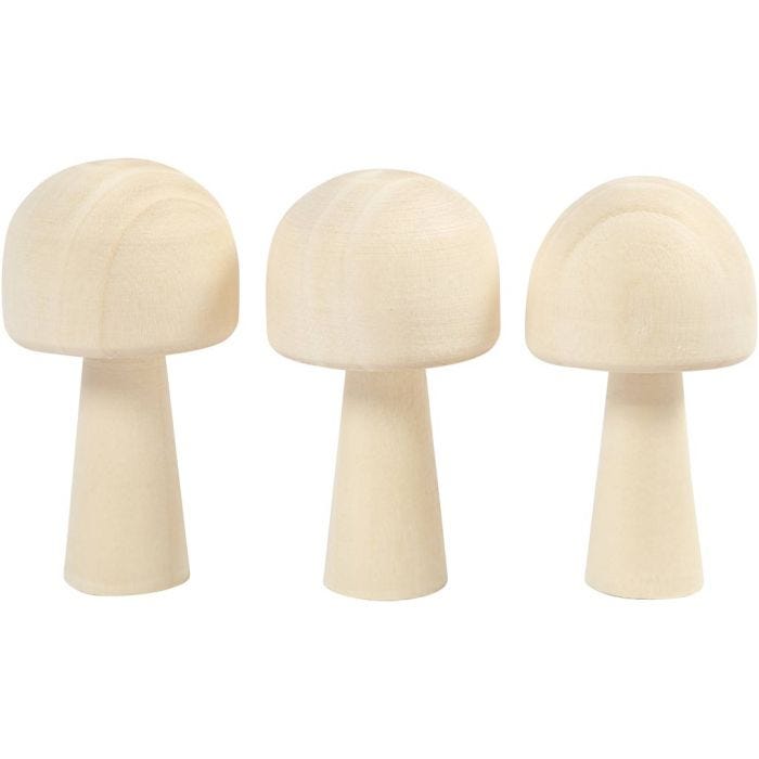 Fungo in legno, 5,2 cm, 2,9 cm, 3pz/ 1 conf.