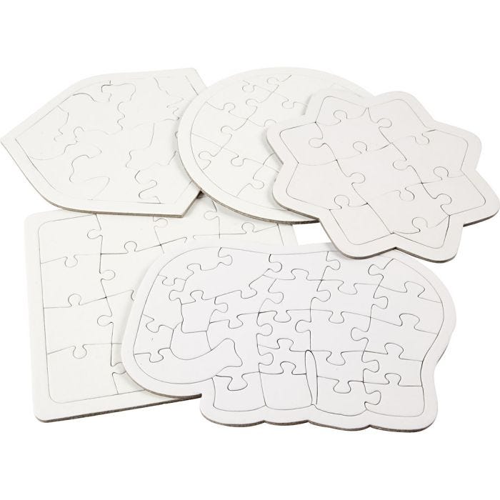 Puzzle, misura 17-21 cm, bianco, 10 pz/ 1 conf.