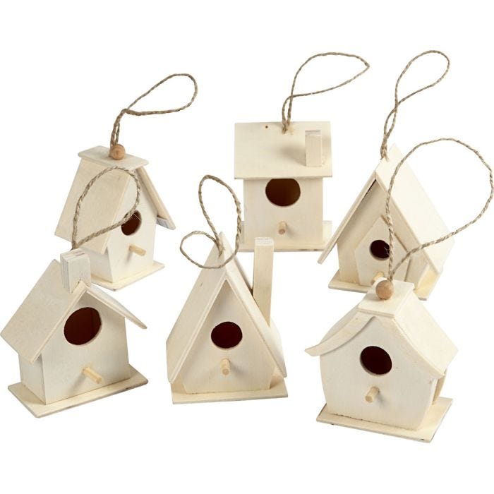 Casa per gli uccelli, H: 7 cm, 6 pz/ 1 conf.