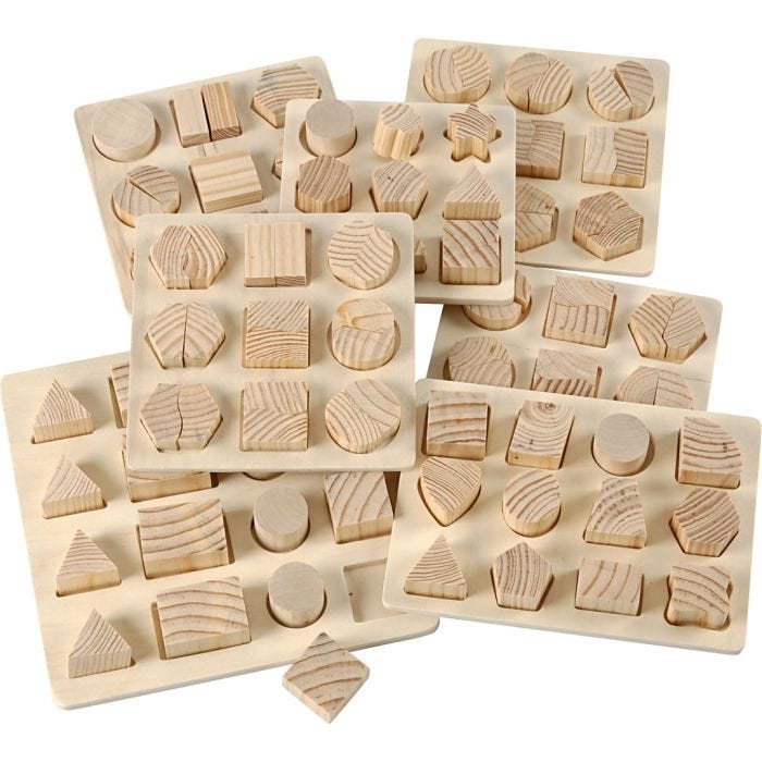 Puzzle a mosaico, misura 12,5x12,5-19,5x19,5 cm, 7 pz/ 1 conf.