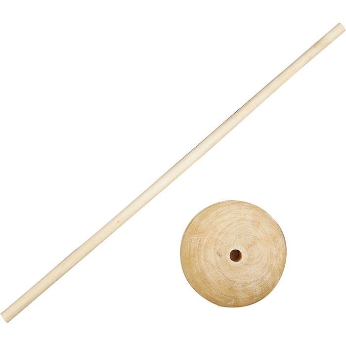 Bastone con supporto, H: 30 cm, diam 6,5 cm, misura buco 8 mm, 5 set/ 1 conf.