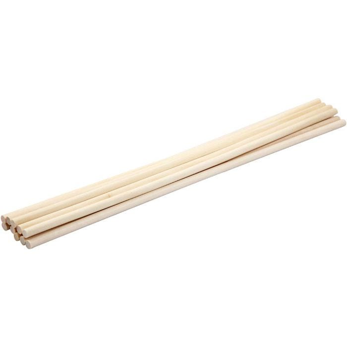 Stecchino di legno, L: 30 cm, diam 6 mm, 10 pz/ 1 conf.