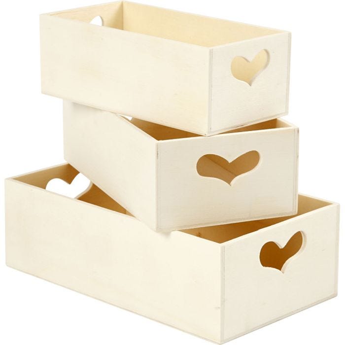Casse, H: 6,3+5,8+5,5 cm, L: 20,5+18+15,8 cm, L: 11,5+9,8+7,8 cm, 3 pz/ 1 set