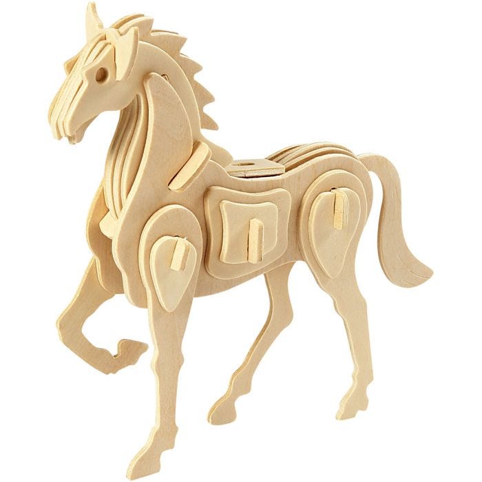 Costruzioni 3D, cavallo, 18x4,5x16 cm, 1 pz