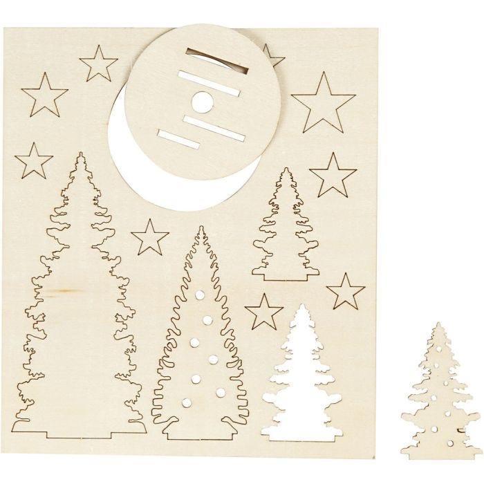 Sagome autoassemblanti, albero di Natale, L: 20 cm, L: 17 cm, spess. 3 mm, 1 conf.