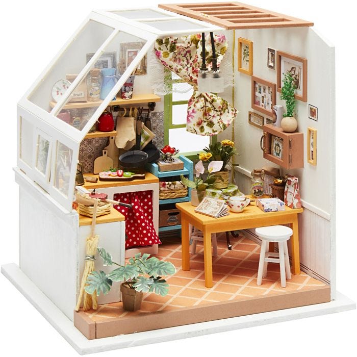 Stanza in miniatura fatta a mano, Cucina, 18,7 cm, 19 cm, 1 pz
