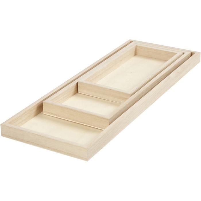 Vassoi, L: 20+30+40 cm, L: 10+12+15 cm, 3 pz/ 1 conf.