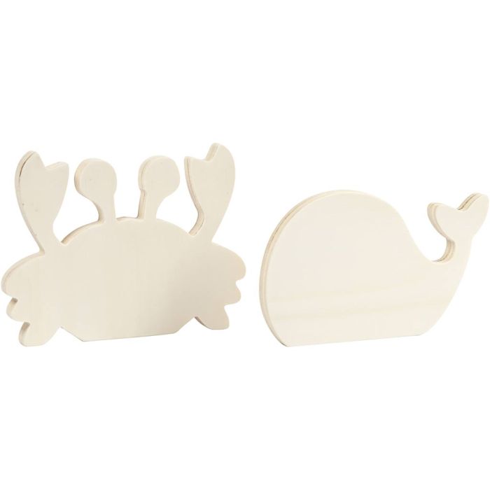 Sagome marine, Granchio e balena, H: 9,5-12 cm, L: 16 cm, spess. 1,2 cm, 2 pz/ 1 conf.