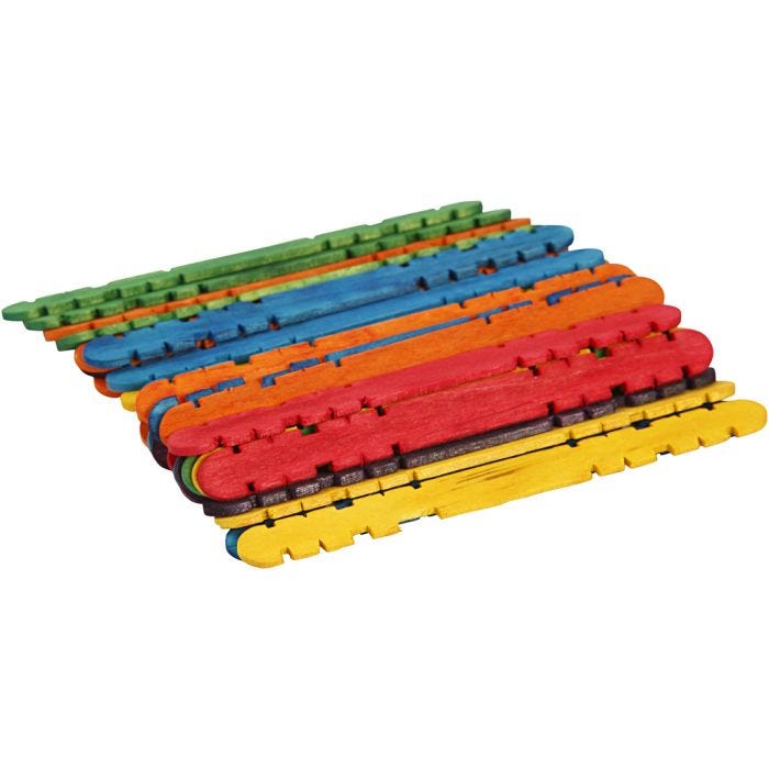 Bastoni da costruzione, L: 11,4 cm, L: 10 mm, colori asst., 30 pz/ 1 conf.