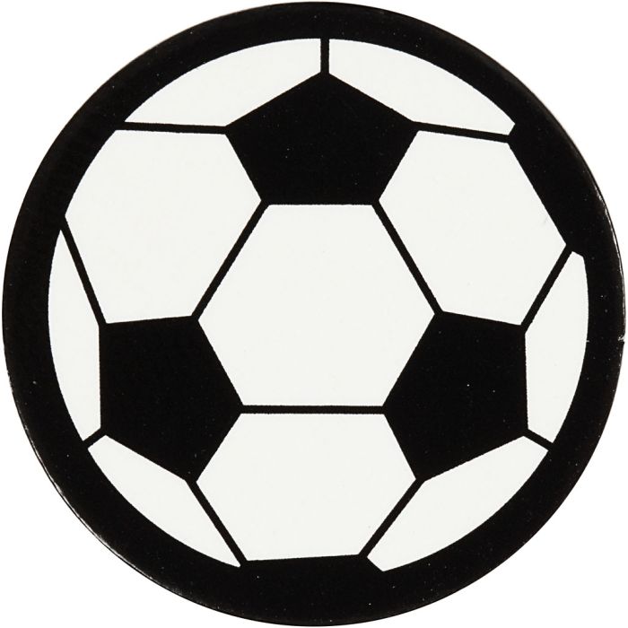 Sagoma in cartoncino, Pallone da calcio, diam 25 mm, bianco/nero, 20 pz/ 1 conf.