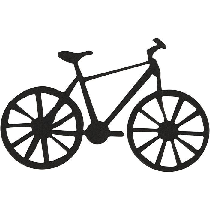 Sagoma in cartoncino, Bicicletta, 77x48 mm, nero, 10pz/ 1 conf.