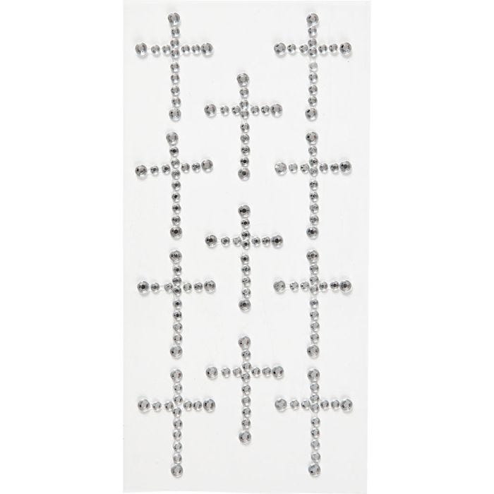 Strass adesivi , misura 35x25 mm, argento, 11 pz/ 1 conf.