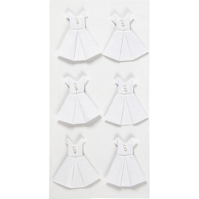 Stickers , abito, misura 35x31 mm, bianco, 6 pz/ 1 conf.