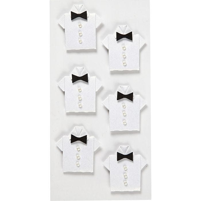 Stickers , camicia, misura 33x35 mm, bianco, 6 pz/ 1 conf.