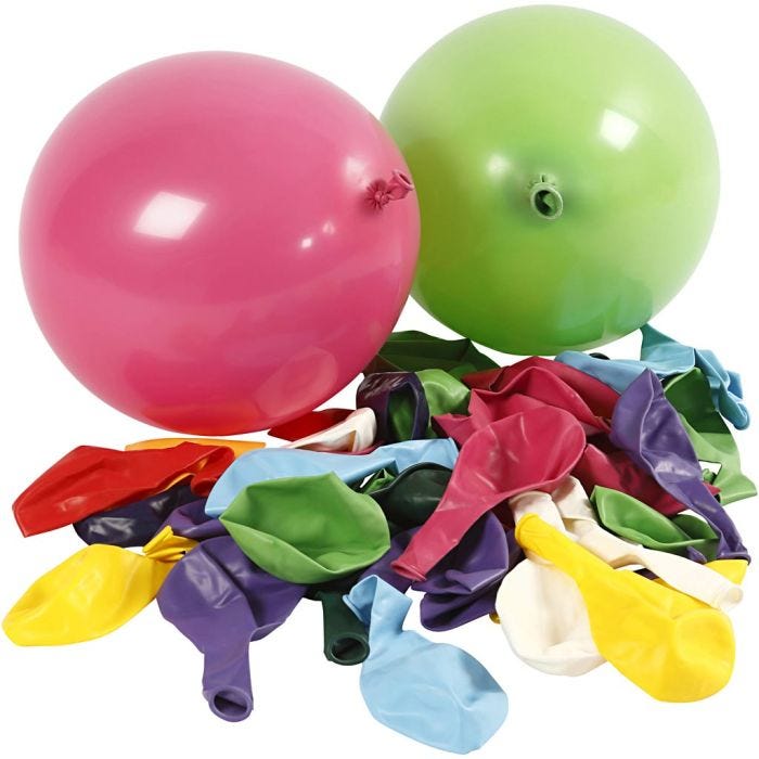 Palloncini, rotondi, diam 23 cm, colori asst., 100 pz/ 1 conf.