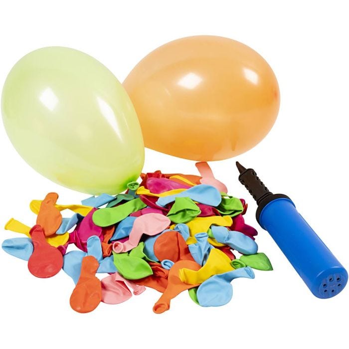 Set palloncino con pompa, 1 conf.