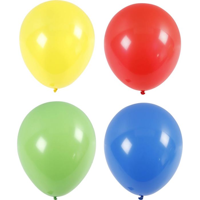 Palloncini grandi, diam 41 cm, blu, verde, rosso, giallo chiaro, 4 pz/ 1 conf.
