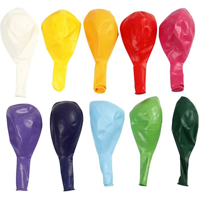 Palloncini, rotondi, diam 23 cm, colori asst., 10 pz/ 1 conf.