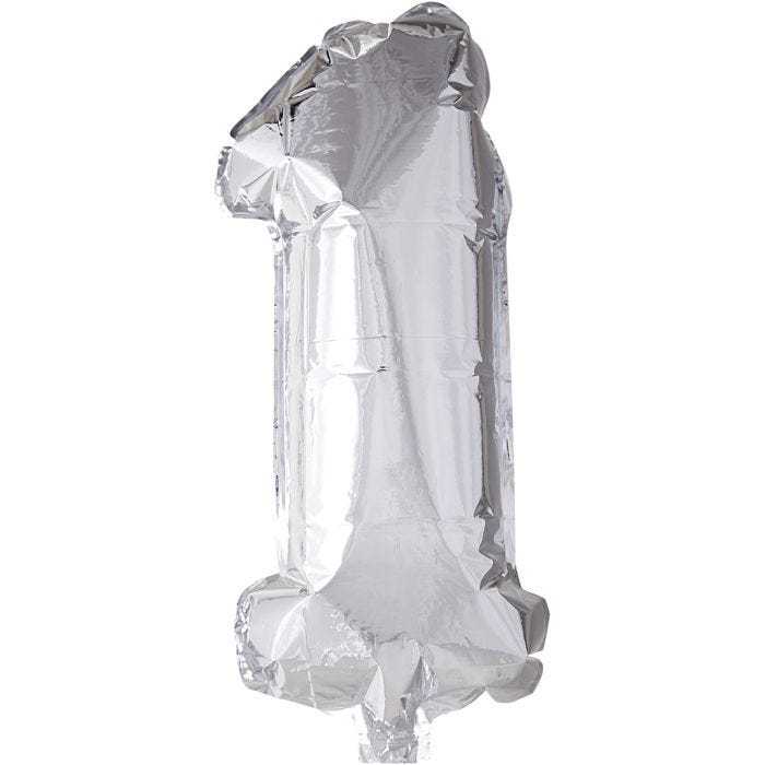 Palloncino alluminio, 1, 41 cm, argento, 1 pz