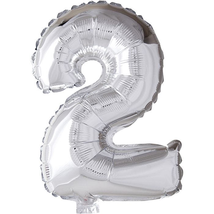Palloncino alluminio, 2, 41 cm, argento, 1 pz