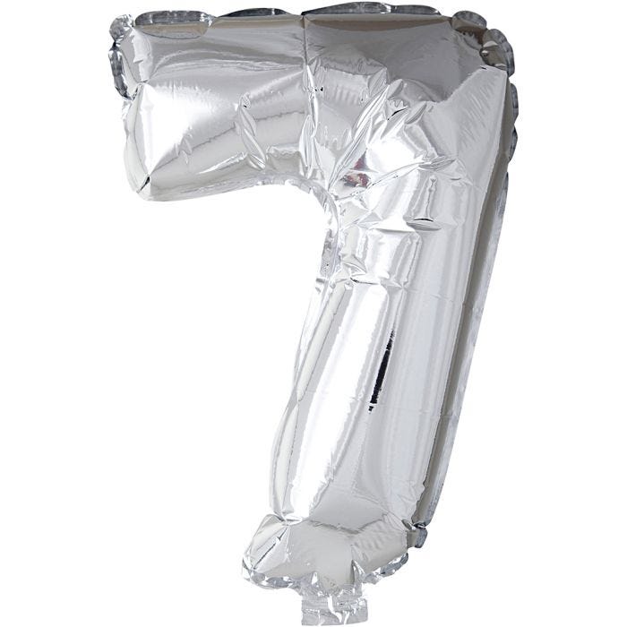 Palloncino alluminio, 7, 41 cm, argento, 1 pz