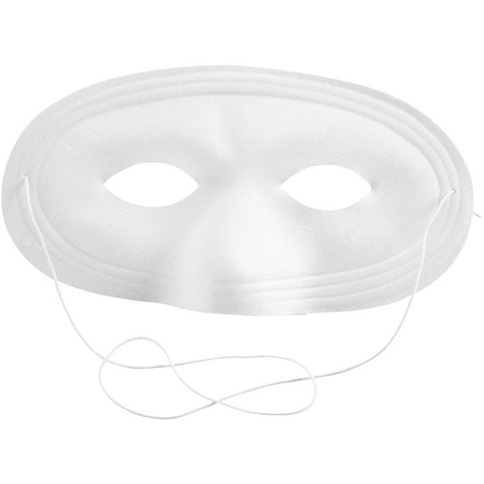 Maschera metà volto, 10 cm, 17,5 cm, bianco, 1 pz