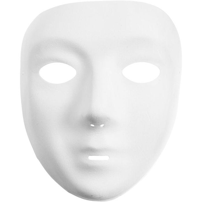 Maschere volto intero, 17,5 cm, 14 cm, bianco, 1 pz
