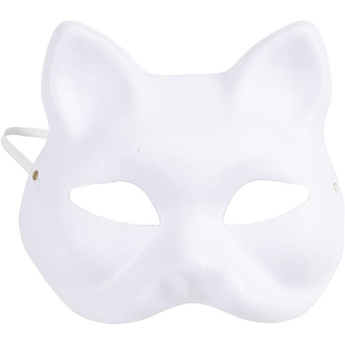 Maschera per gatti, 17,5 cm, 18,5, bianco, 1 pz