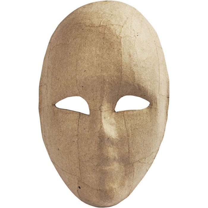 Maschera volto intero, H: 23 cm, L: 16 cm, 1 pz