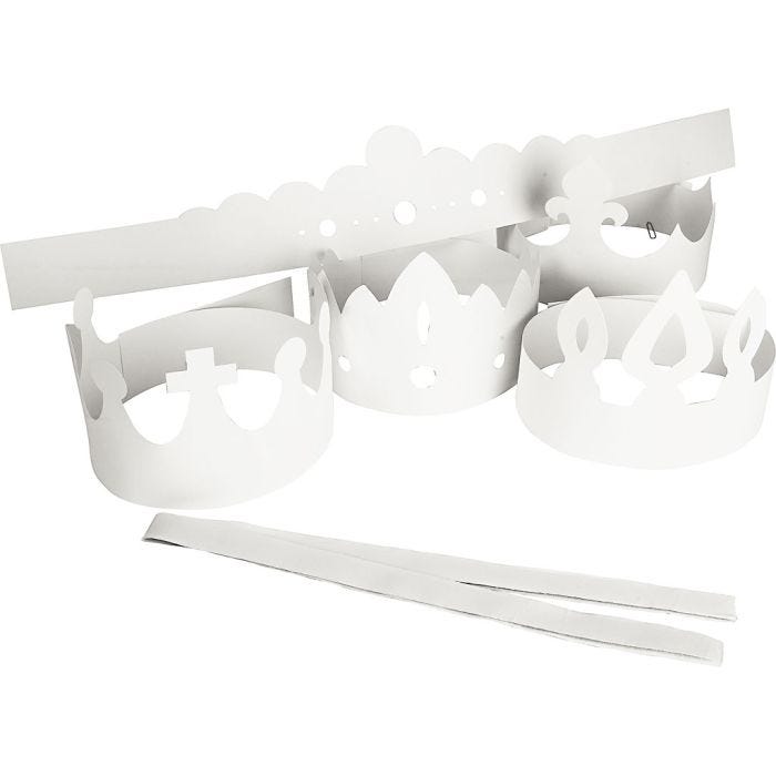 Corone, H: 10-16,5 cm, L: 60 cm, 230 g, bianco, 5 pz/ 1 conf.