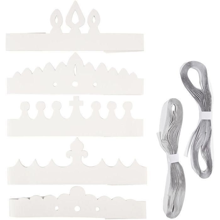 Corone, H: 10-16,5 cm, L: 60 cm, bianco, 50 pz/ 1 conf.